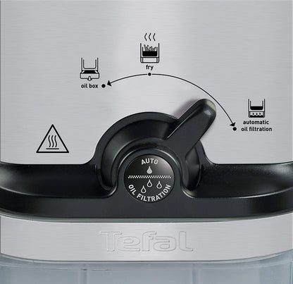 Tefal Pro Inox & Design FR8040 Deep Fryer Oleoclean 3.5 litres, Black, Stainless Steel