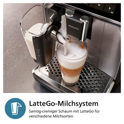 Philips 2300 Series – LatteGo Milk System, 4 Drinks & Ceramic Grinder