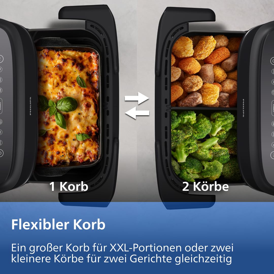 Philips Dual Basket Airfryer 9L – 2 Zones, Sync Function & RapidAir Plus