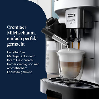 De'Longhi Magnifica Evo – One-Touch Cappuccino, Milk System & 4 Recipes