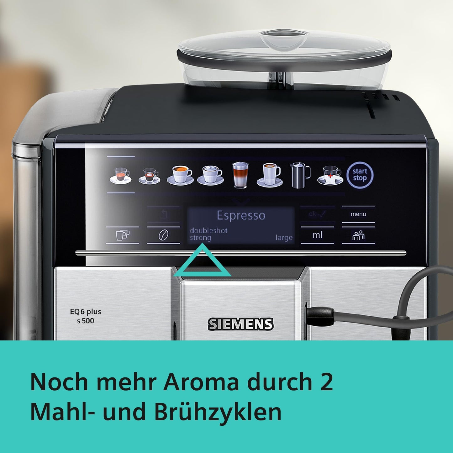 Siemens EQ.6 Plus s300 – Ceramic Grinder, Touch Display & One-Touch Milk