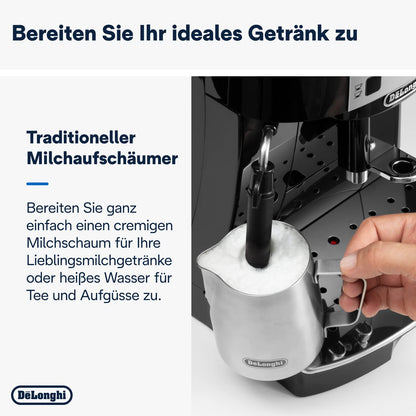 De'Longhi Magnifica Start – Manual Steam Wand, 13-Step Grinder & Soft Touch