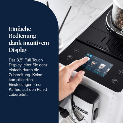 De'Longhi Rivelia – Interchangeable Bean Hopper, 16 Drinks & Touch Display