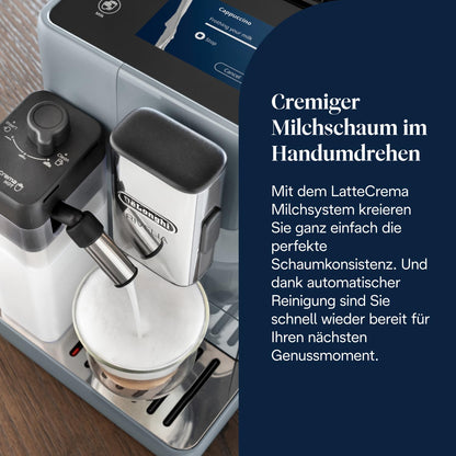 De'Longhi Rivelia – Interchangeable Bean Hopper, 16 Drinks & Touch Display