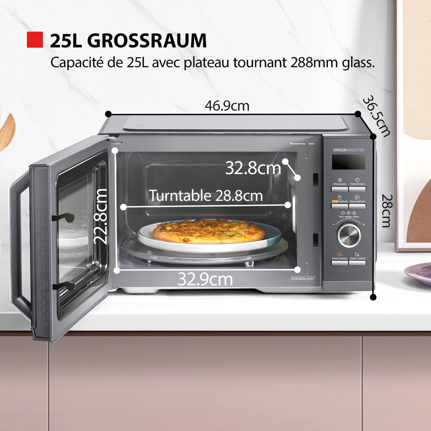 Toshiba MW2-MM20PF(BK) Microwave, Solo Microwave 20 l, 800 W, 5 Power Levels with Practical Defrost Function, LED Lighting in Interior, Black