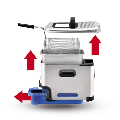 Tefal Pro Inox & Design FR8040 Deep Fryer Oleoclean 3.5 litres, Black, Stainless Steel