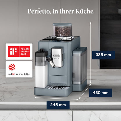 De'Longhi Rivelia – Interchangeable Bean Hopper, 16 Drinks & Touch Display