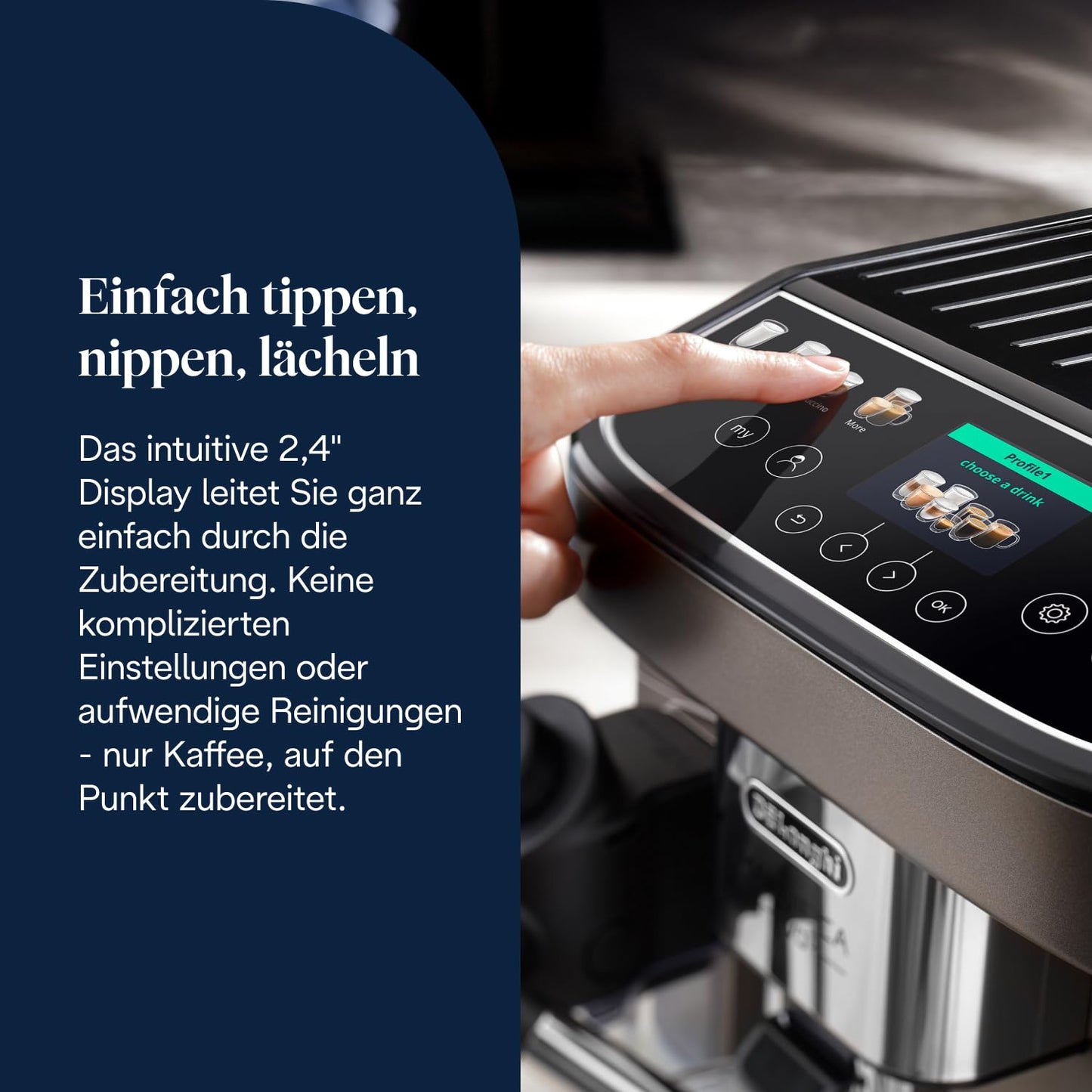 De'Longhi Magnifica Evo Next – 13 Drinks, Color Touch Display & LatteCrema