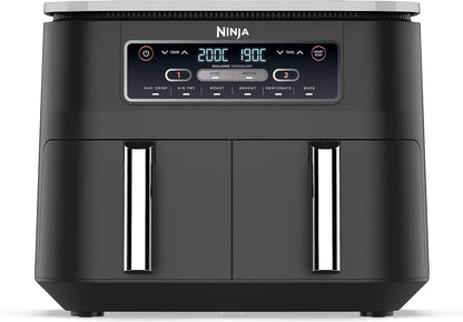 Ninja [AF300EU] 2 Large Frying Compartments, 6 Functions, 2470 W, 2 Independent Garzones, 7.6 Litres, 65% Save Energy Costs