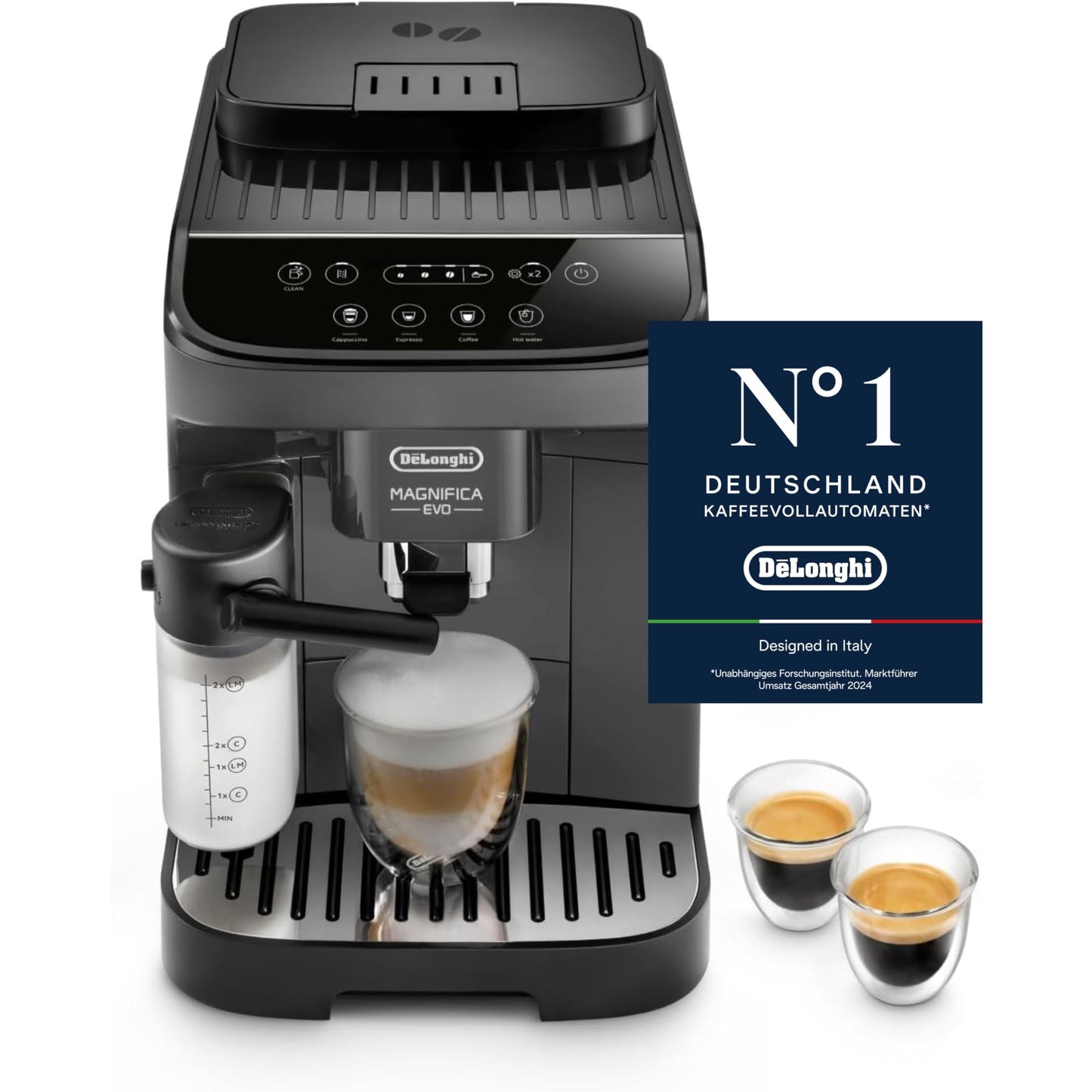 De'Longhi Magnifica Evo – One-Touch Cappuccino, Milk System & 4 Recipes