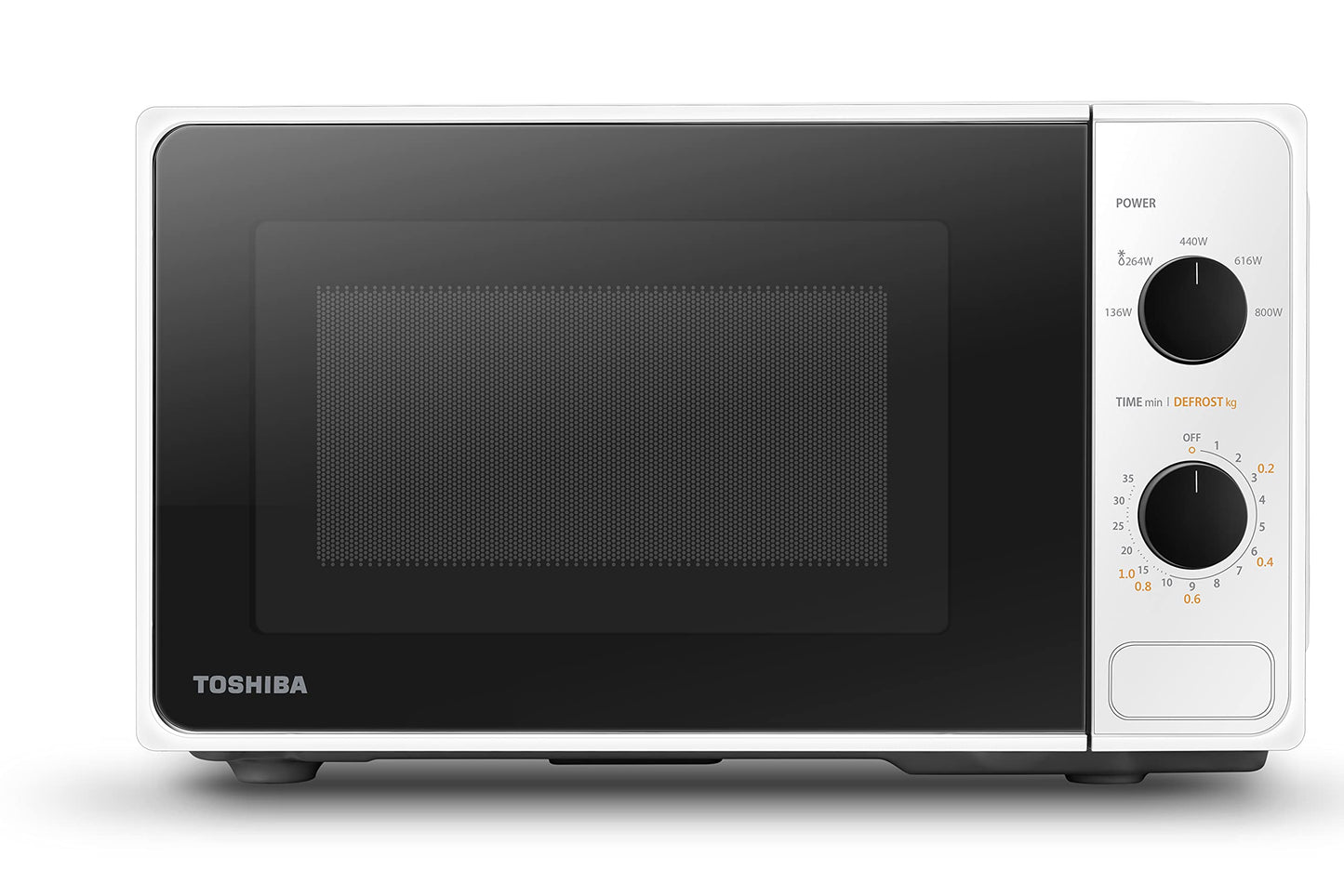 Toshiba MW2-MM20PF(BK) Microwave, Solo Microwave 20 l, 800 W, 5 Power Levels with Practical Defrost Function, LED Lighting in Interior, Black