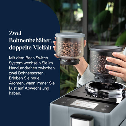 De'Longhi Rivelia – Interchangeable Bean Hopper, 16 Drinks & Touch Display
