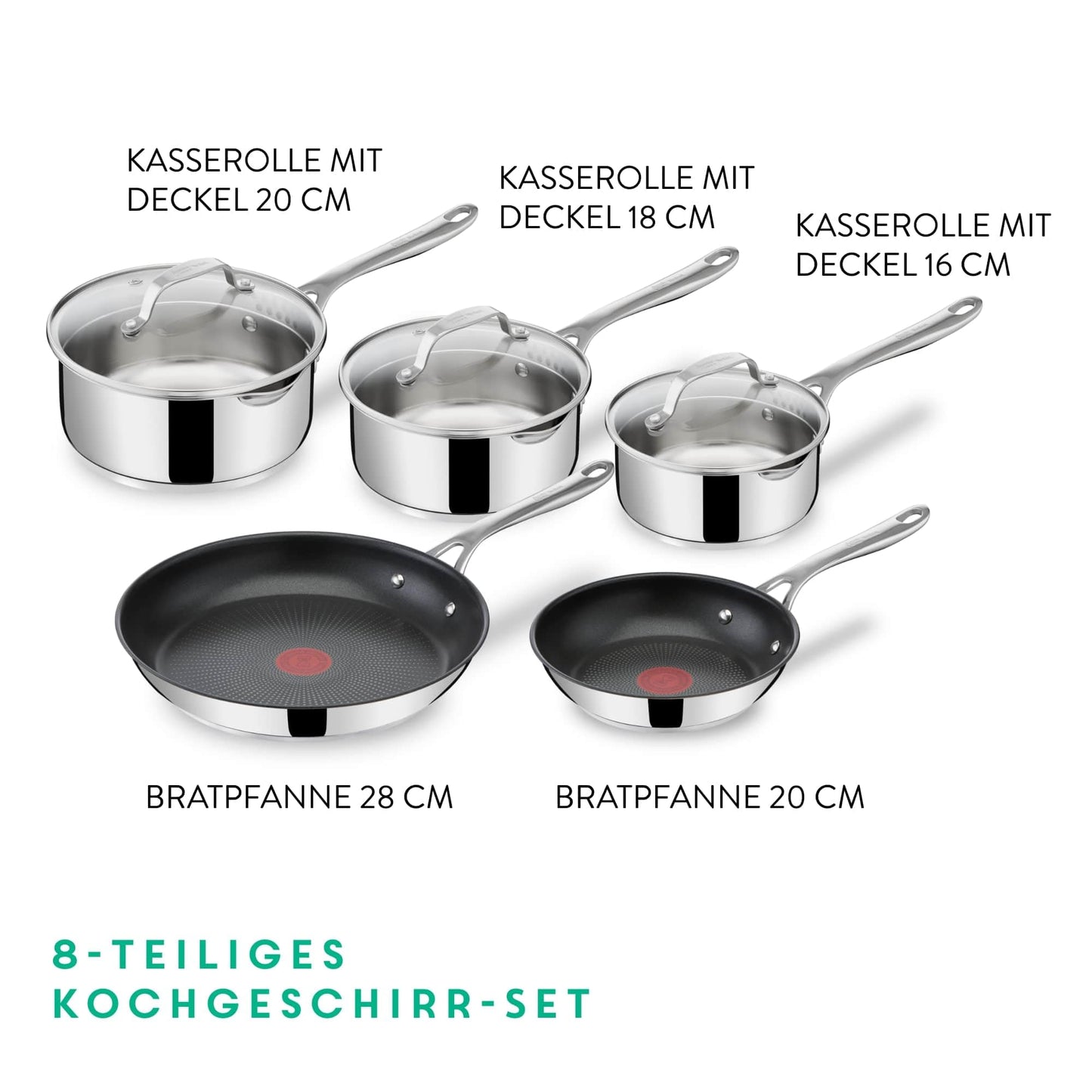 Tefal Jamie Oliver Cook's Direct On E3040644 Frying Pan 28 cm, Non-Stick, Suitable for Induction Cookers, Oven Safe, Stainless Steel Riveted Handle