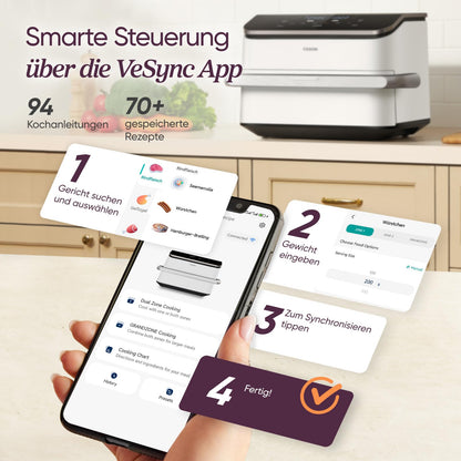 COSORI TwinFry 10L XXL – Dual Zone Air Fryer with 4 Heating Elements