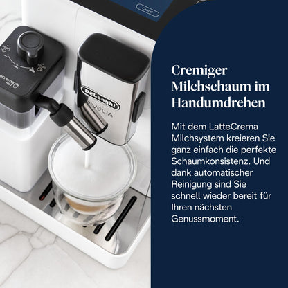 De'Longhi Rivelia – Interchangeable Bean Hopper, 16 Drinks & Touch Display