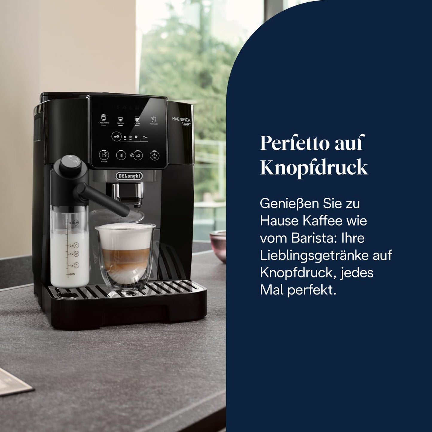 De'Longhi Magnifica Start – Manual Steam Wand, 13-Step Grinder & Soft Touch