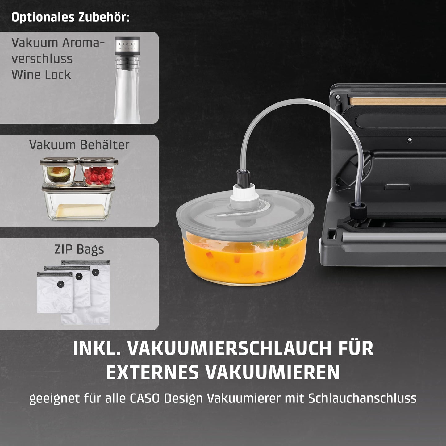 CASO Advanced Vacuum Sealer - Film Sealing Device - Extend the Shelf Life of Your Food - Ideal For Portioning and Storing Food