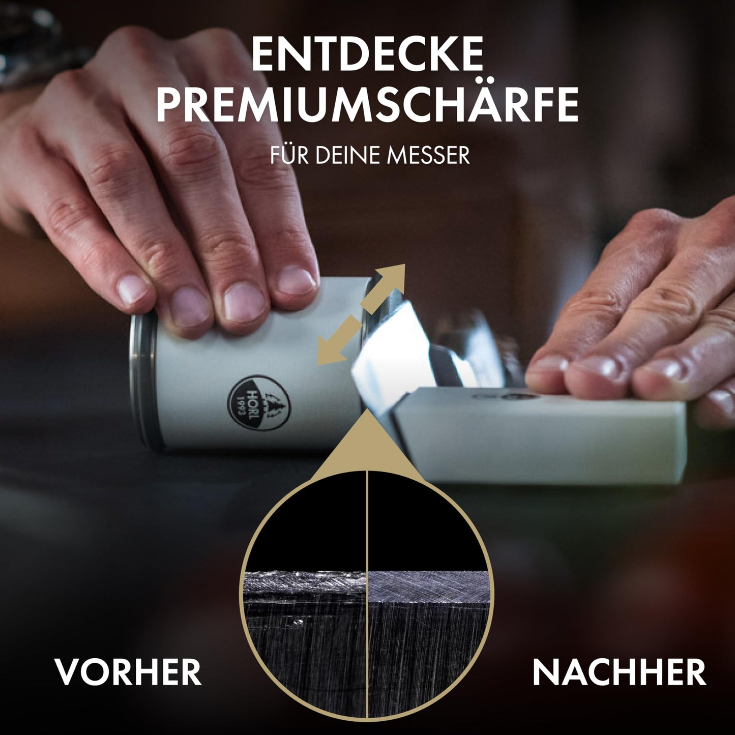 HORL 2 Walnut – Rolling Sharpener Set with 15° & 20° Magnetic Support