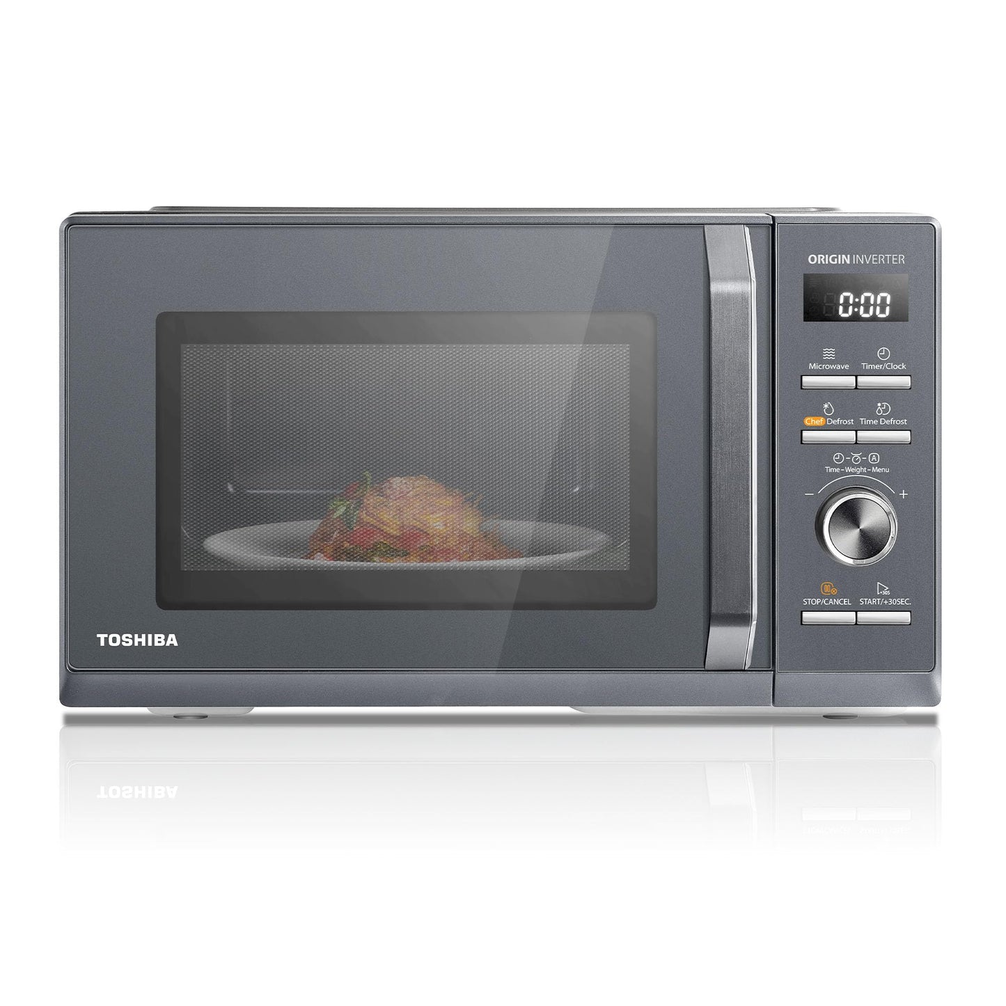 Toshiba MW2-MM20PF(BK) Microwave, Solo Microwave 20 l, 800 W, 5 Power Levels with Practical Defrost Function, LED Lighting in Interior, Black