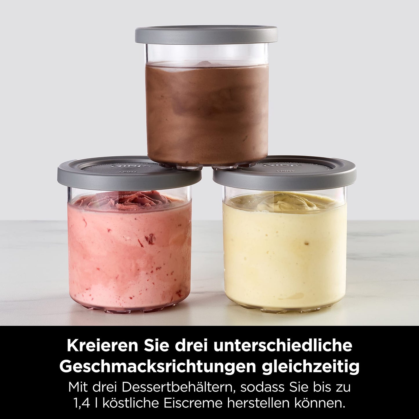 Ninja CREAMi – Ice Cream, Gelato & Sorbet Maker with 3 Tubs (Black/Silver)