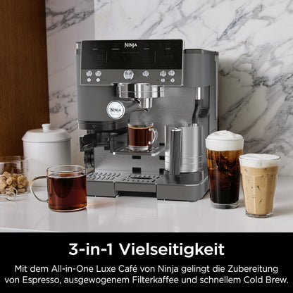 Ninja Luxe Premier ES601EU – Portafilter System with Grinder, Cold Brew & Frother