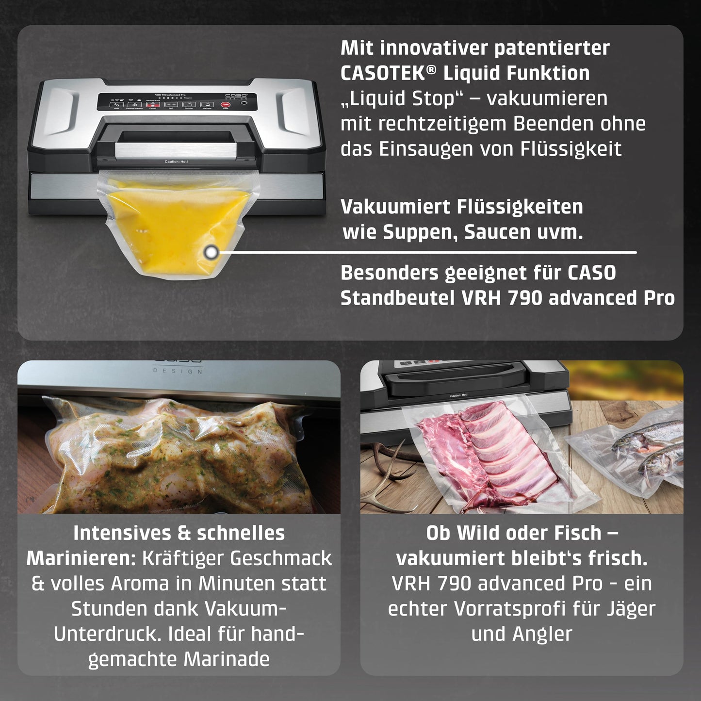 CASO Advanced Vacuum Sealer - Film Sealing Device - Extend the Shelf Life of Your Food - Ideal For Portioning and Storing Food