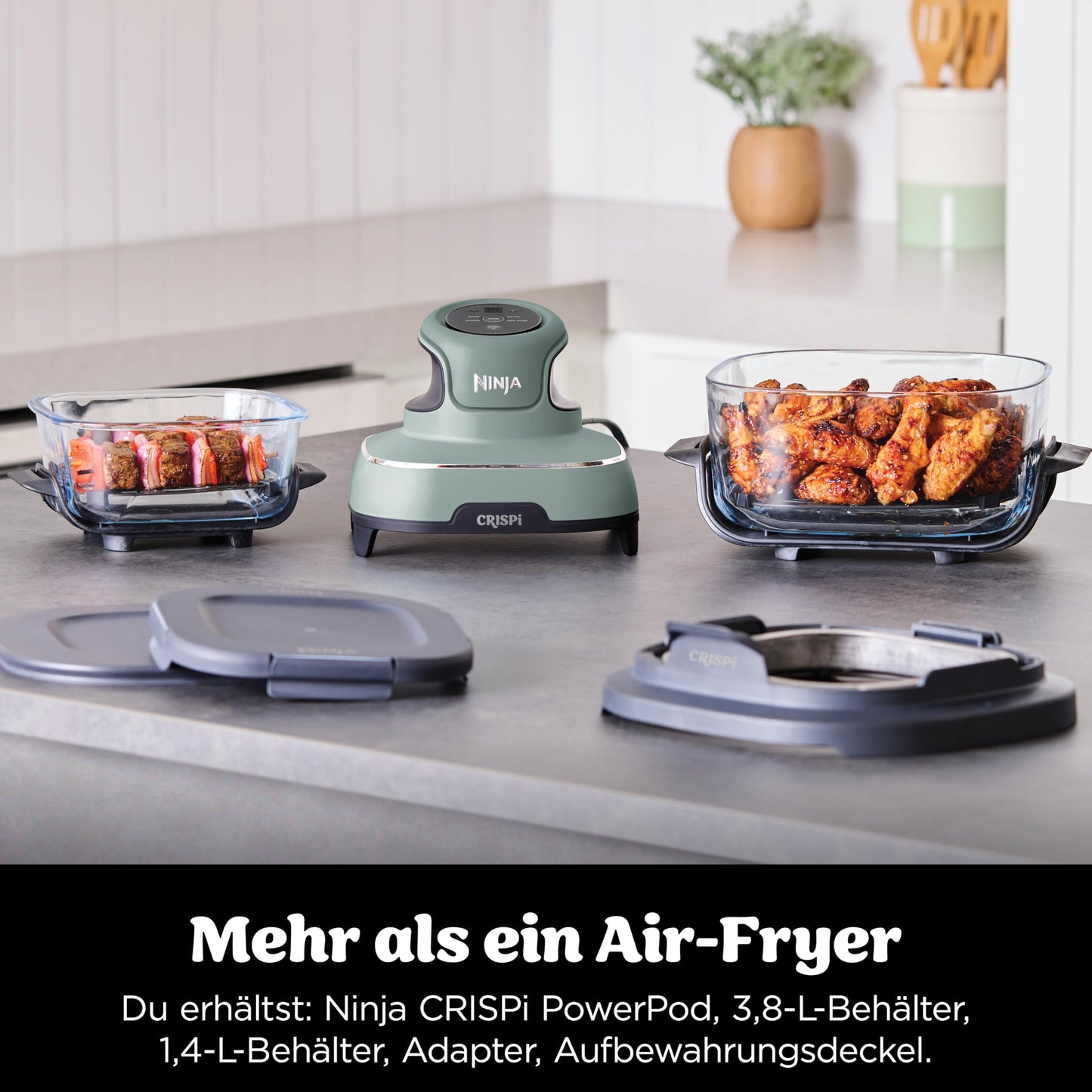 Ninja CRISPi 4-in-1 System – Portable Air Fryer, Recrisp & Storage Lids