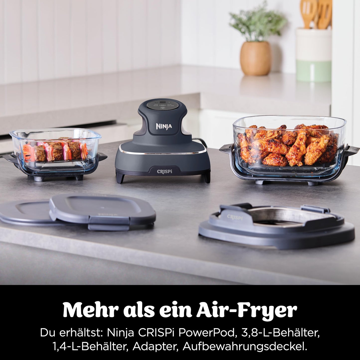 Ninja CRISPi 4-in-1 System – Portable Air Fryer, Recrisp & Storage Lids