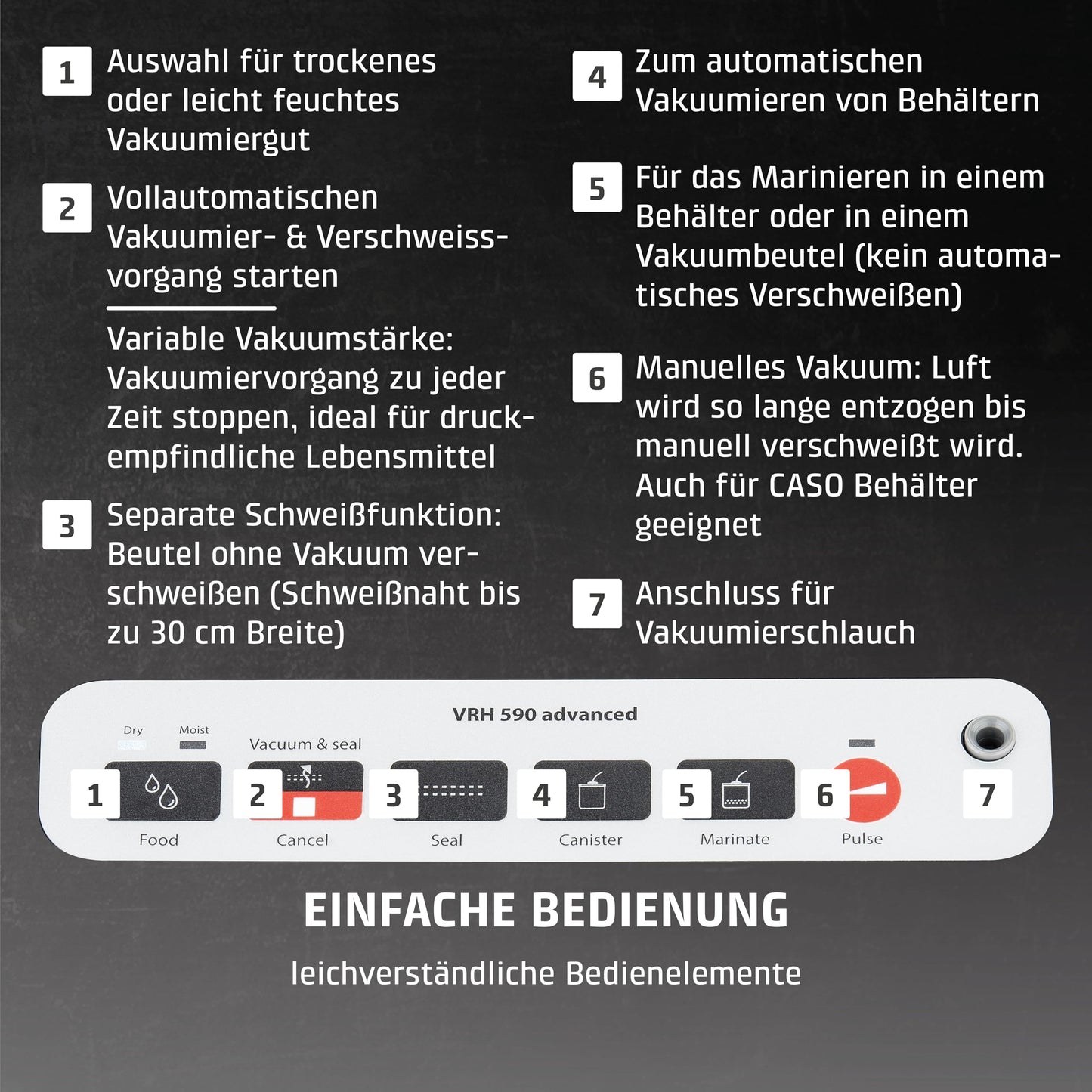 CASO Advanced Vacuum Sealer - Film Sealing Device - Extend the Shelf Life of Your Food - Ideal For Portioning and Storing Food
