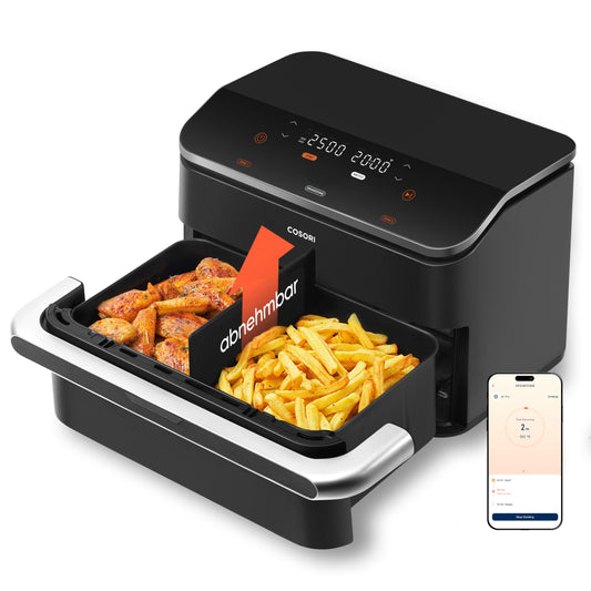 COSORI TwinFry 10L XXL – Dual Zone Air Fryer with 4 Heating Elements