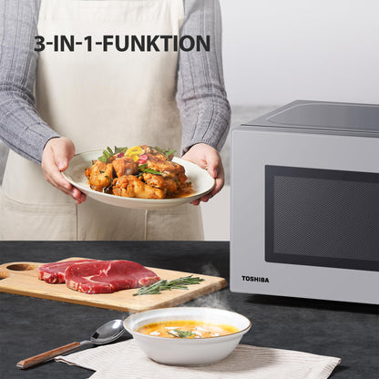 Toshiba MW2-MM20PF(BK) Microwave, Solo Microwave 20 l, 800 W, 5 Power Levels with Practical Defrost Function, LED Lighting in Interior, Black