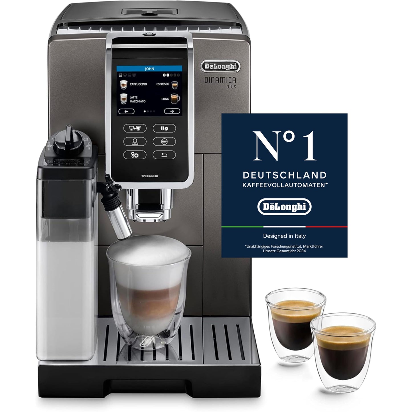 De'Longhi Dinamica Plus – 24 Recipes, LatteCrema System & 3.5" Touch Display