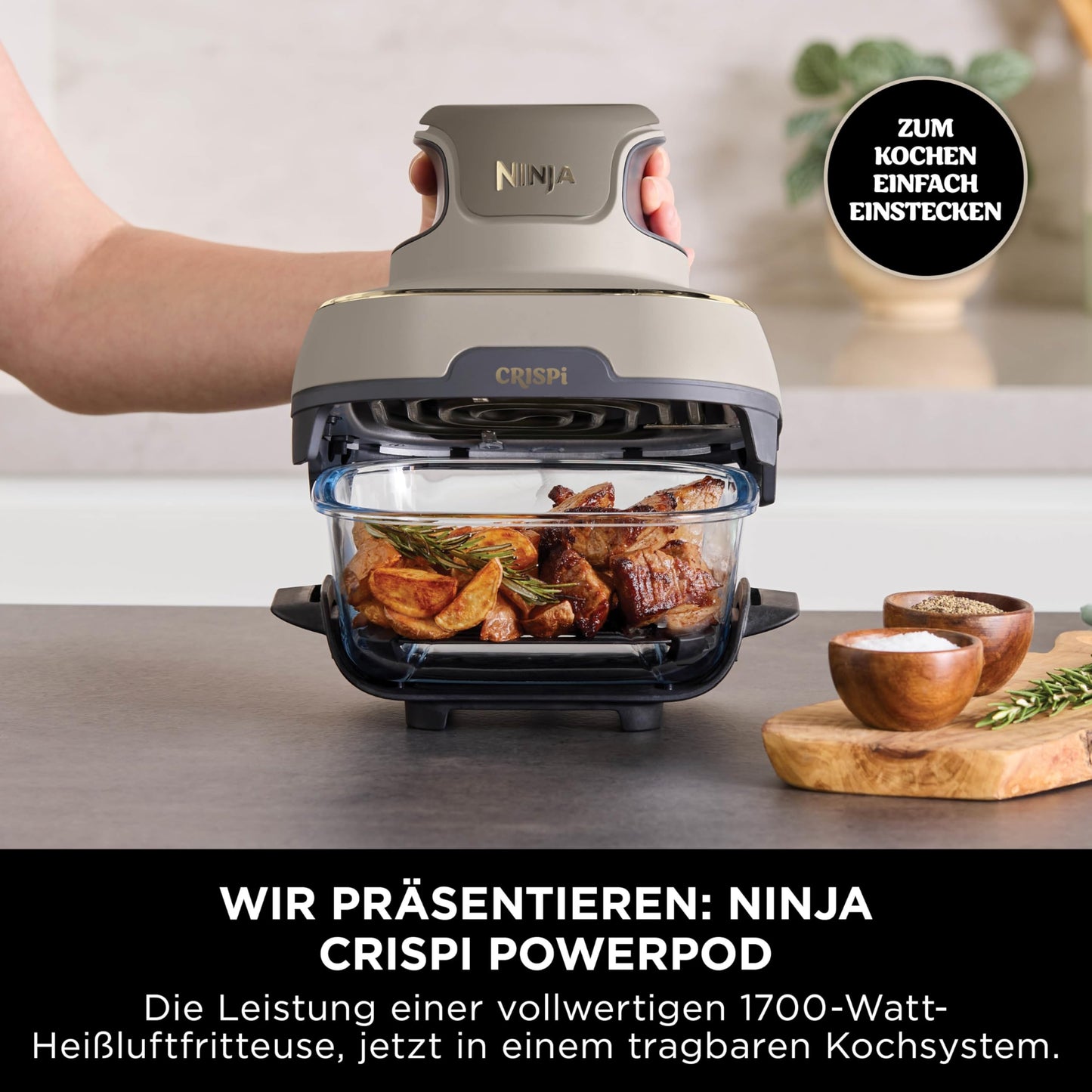 Ninja CRISPi 4-in-1 System – Portable Air Fryer, Recrisp & Storage Lids