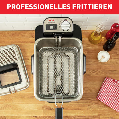 Tefal Pro Inox & Design FR8040 Deep Fryer Oleoclean 3.5 litres, Black, Stainless Steel