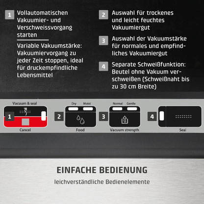 CASO Advanced Vacuum Sealer - Film Sealing Device - Extend the Shelf Life of Your Food - Ideal For Portioning and Storing Food