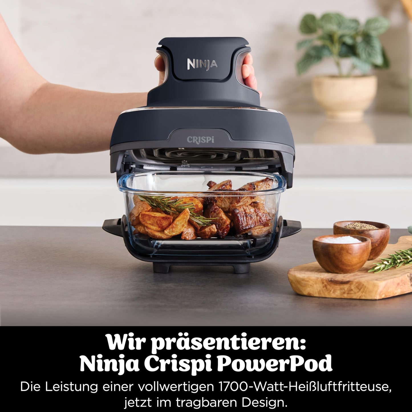 Ninja CRISPi 4-in-1 System – Portable Air Fryer, Recrisp & Storage Lids