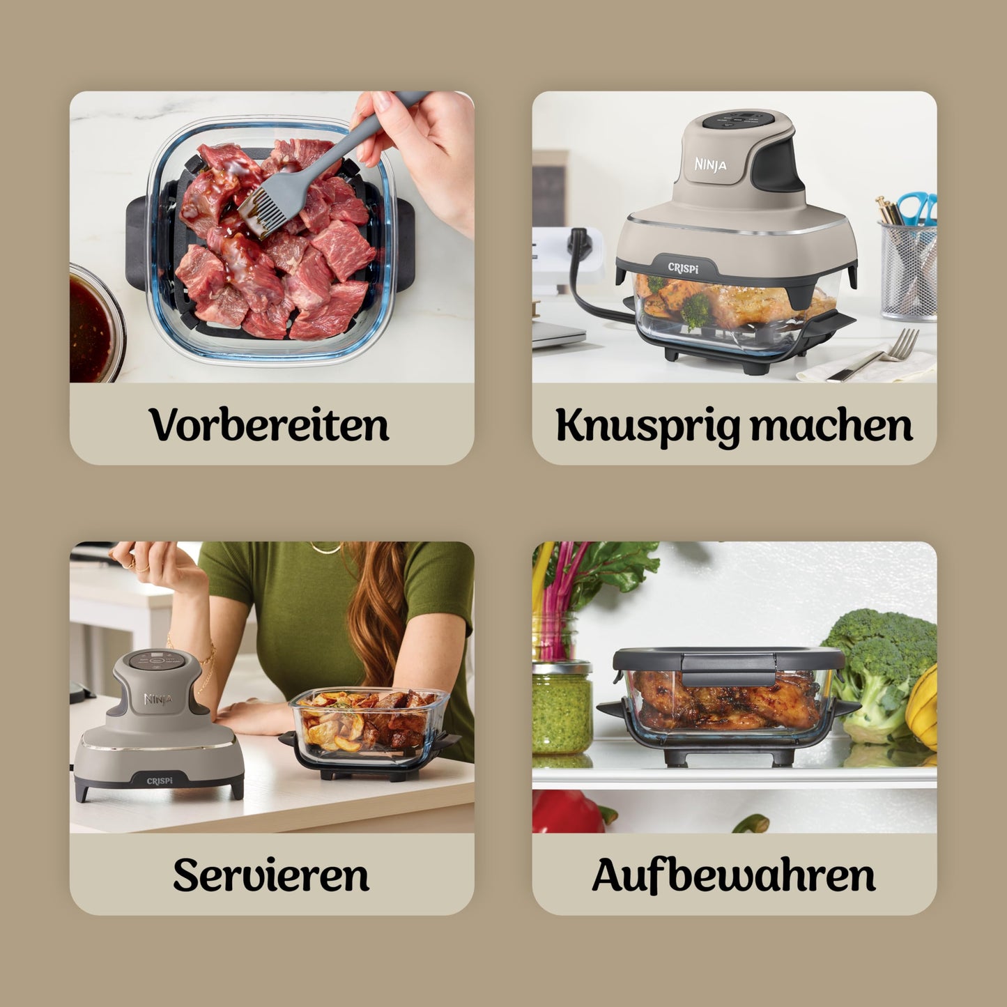 Ninja CRISPi 4-in-1 System – Portable Air Fryer, Recrisp & Storage Lids