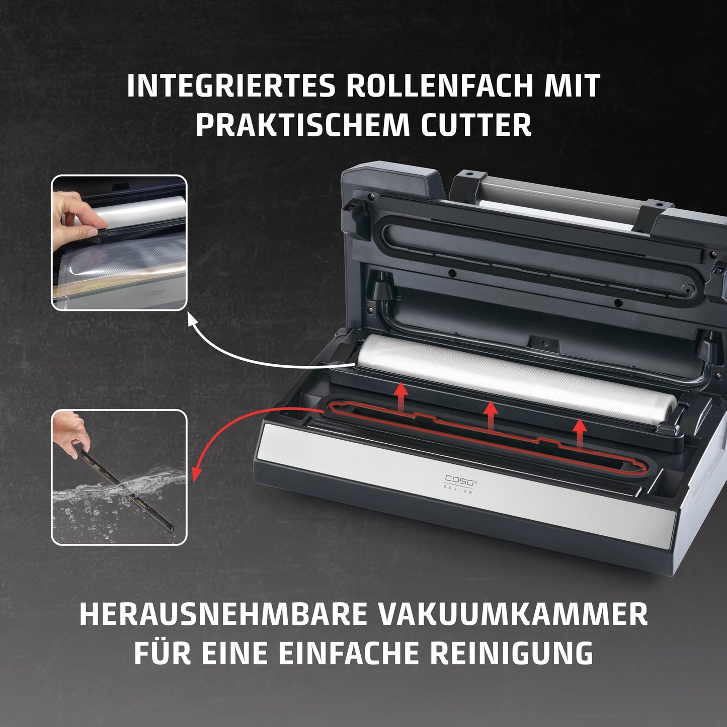 CASO Advanced Vacuum Sealer - Film Sealing Device - Extend the Shelf Life of Your Food - Ideal For Portioning and Storing Food