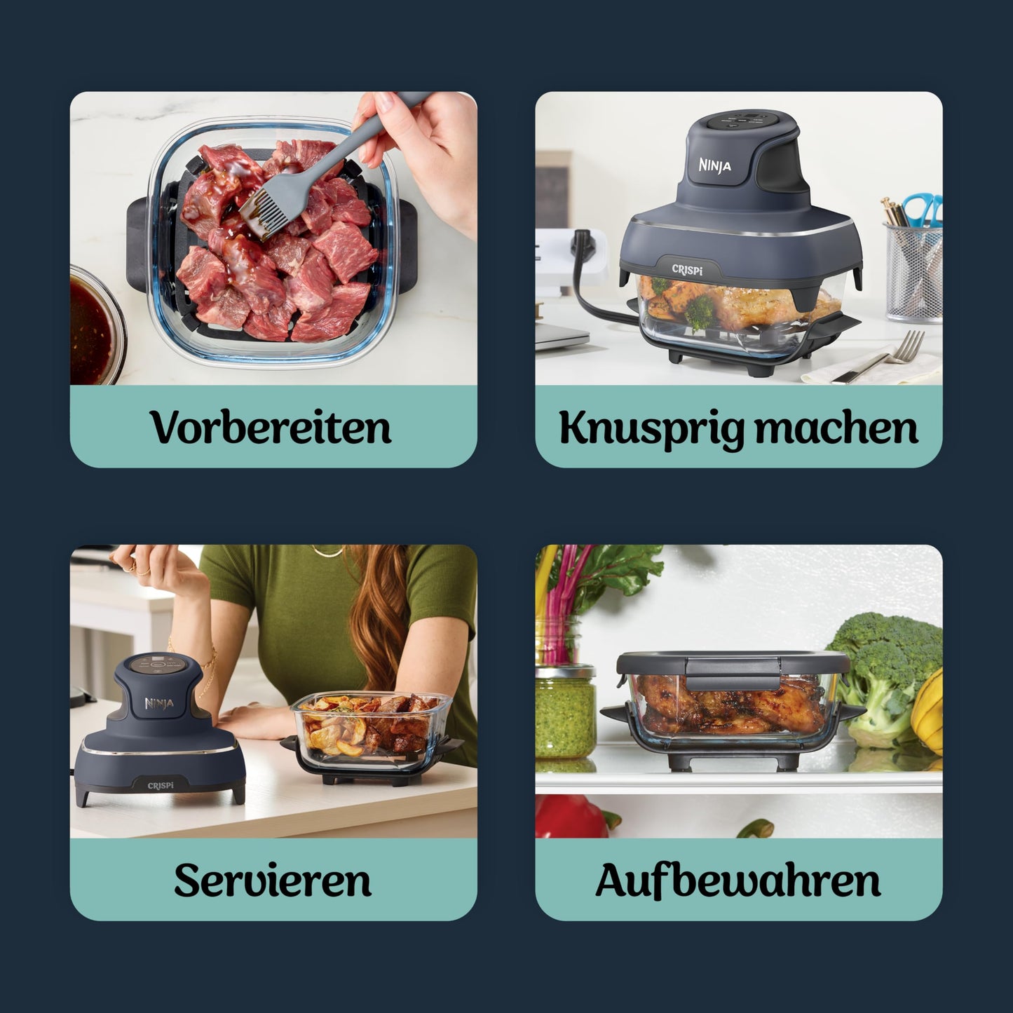 Ninja CRISPi 4-in-1 System – Portable Air Fryer, Recrisp & Storage Lids