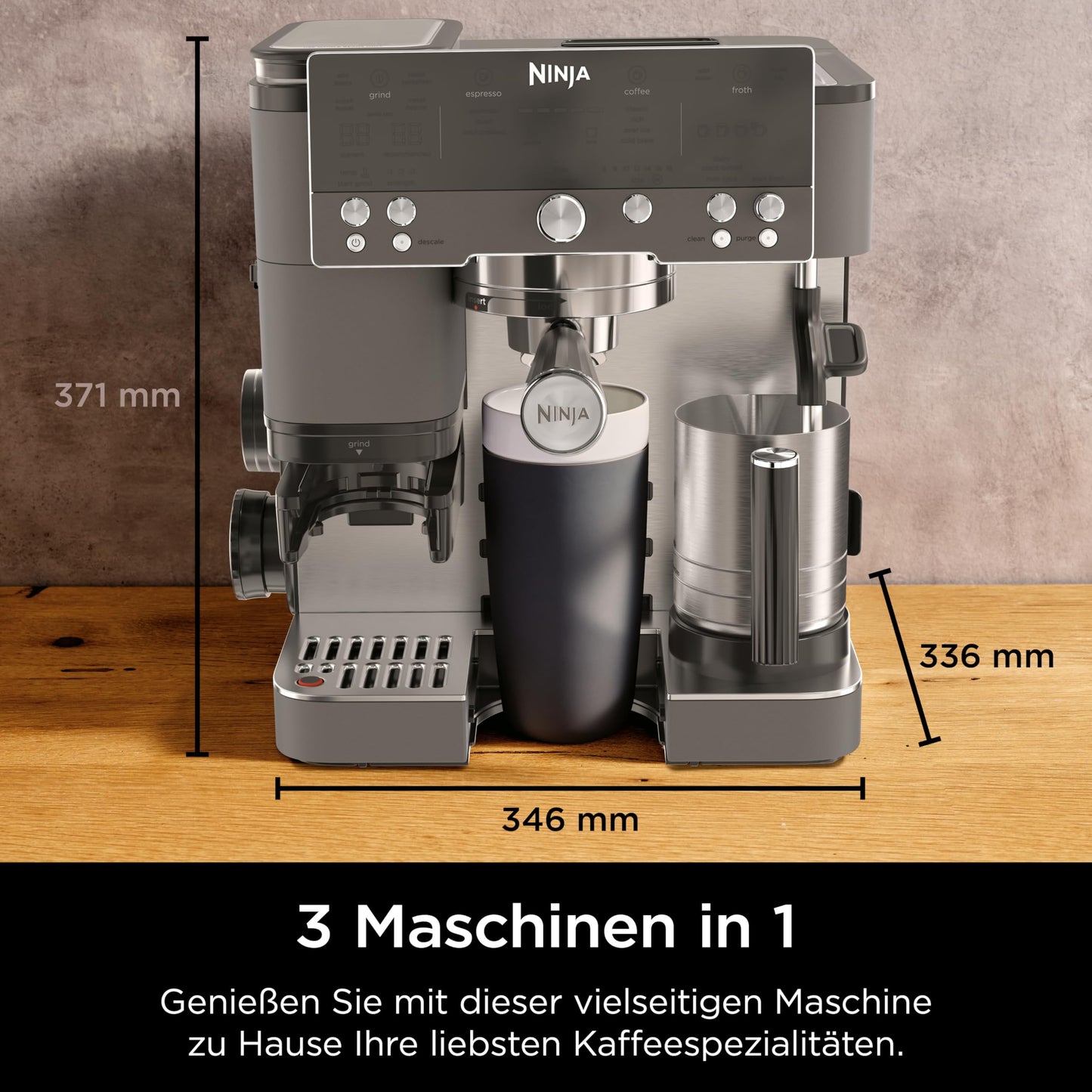 Ninja Luxe Premier ES601EU – Portafilter System with Grinder, Cold Brew & Frother