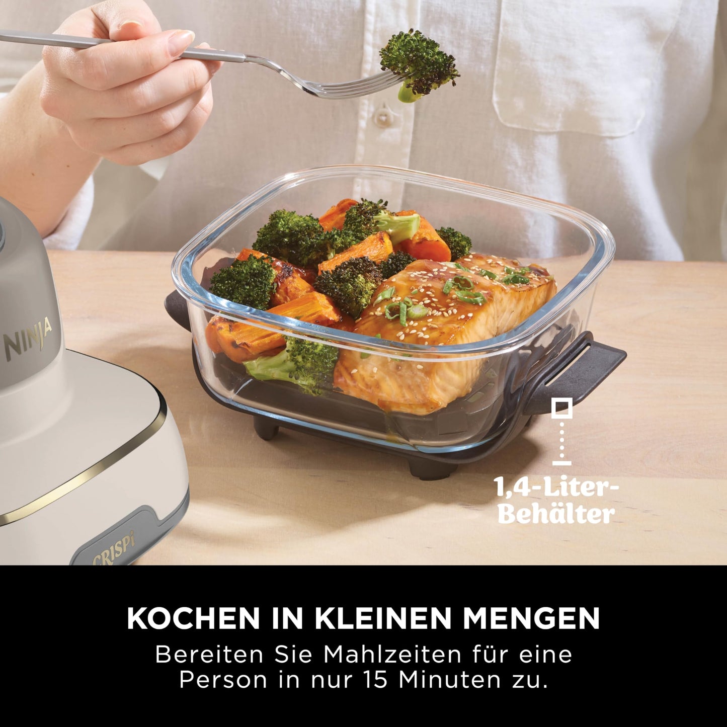 Ninja CRISPi 4-in-1 System – Portable Air Fryer, Recrisp & Storage Lids