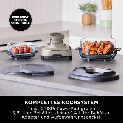 Ninja CRISPi 4-in-1 System – Portable Air Fryer, Recrisp & Storage Lids