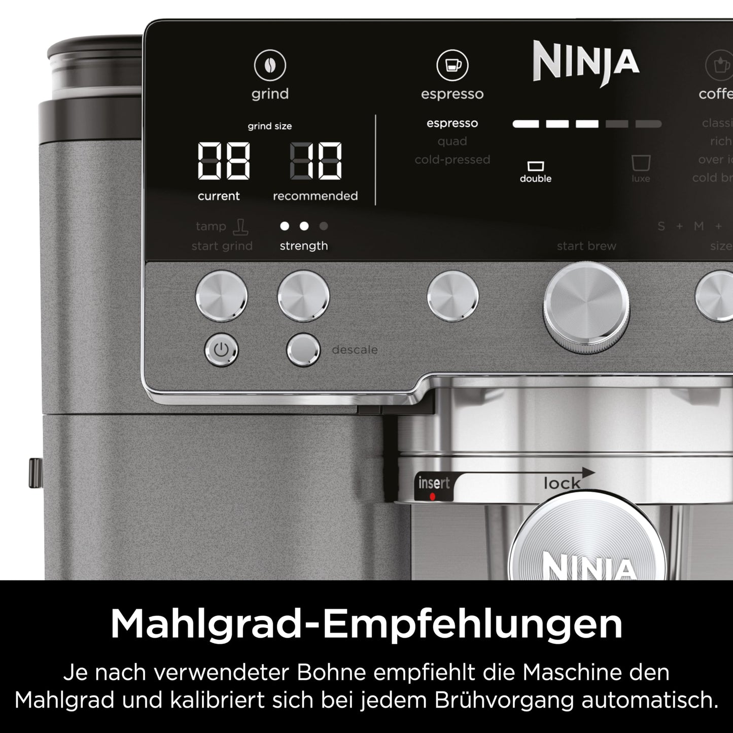 Ninja Luxe Premier ES601EU – Portafilter System with Grinder, Cold Brew & Frother